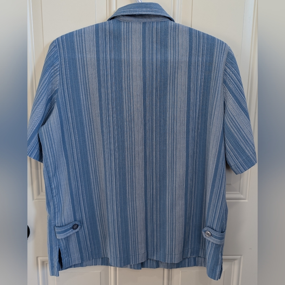 Alia Women's Blue Striped Blouse - Picture 3 of 8